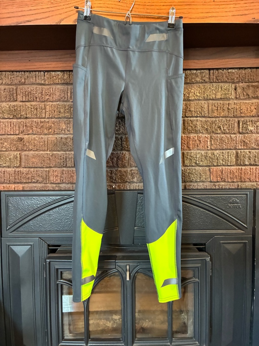 Brooks Visible Black and Neon Yellow Running Tights